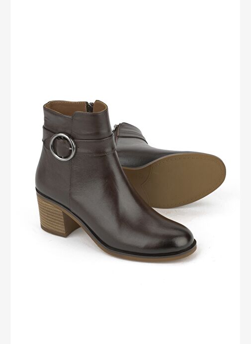 Ziya, Kadın Hakiki Deri Bot 1531020Z301 Kahve - Görsel 5