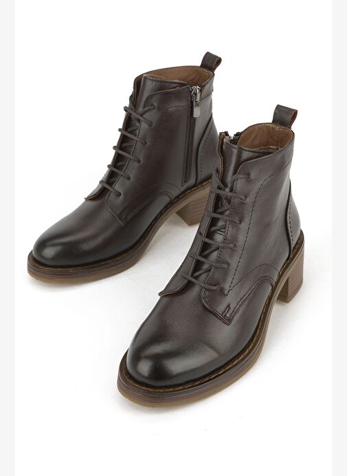 Ziya, Kadın Hakiki Deri Bot 1531020Z2327 Kahve - Görsel 6