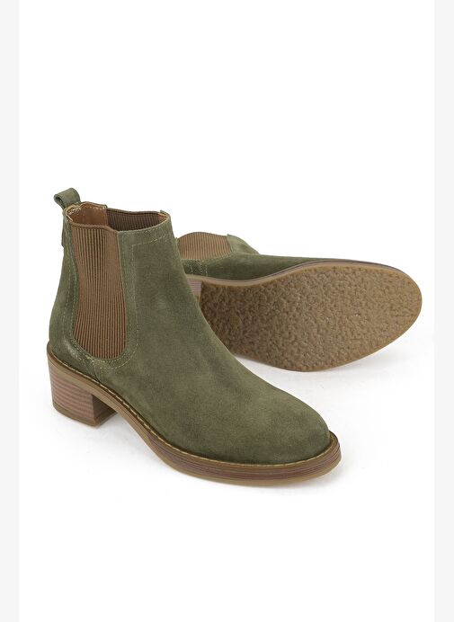 Ziya, Kadın Hakiki Deri Bot 1531020Z2325 Haki - Görsel 5