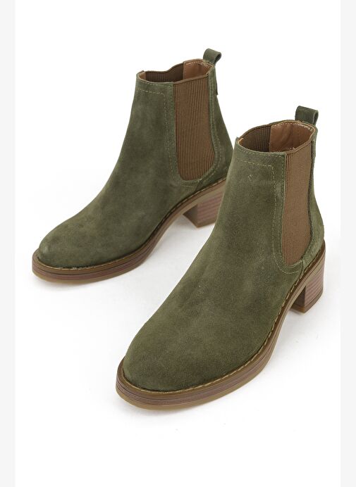 Ziya, Kadın Hakiki Deri Bot 1531020Z2325 Haki - Görsel 6