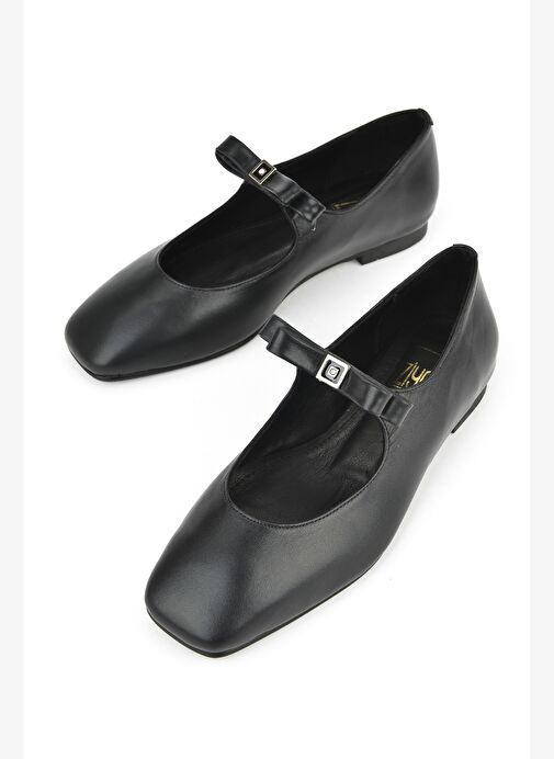 Ziya, Kadın Hakiki Deri Babet 1531054Z3441 Siyah - Görsel 6