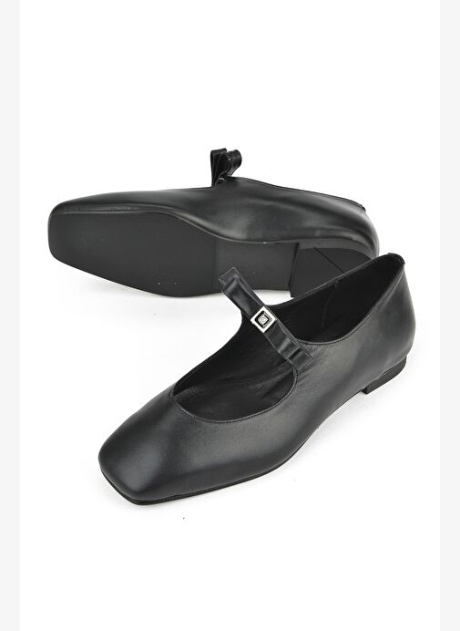 Ziya, Kadın Hakiki Deri Babet 1531054Z3441 Siyah - Görsel 5