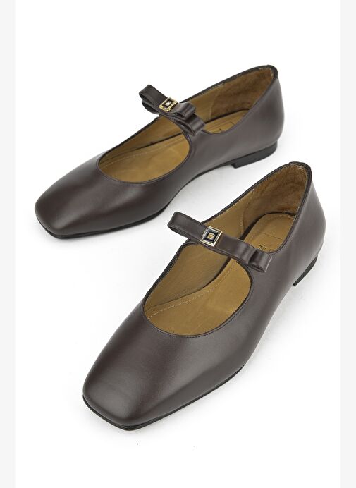 Ziya, Kadın Hakiki Deri Babet 1531054Z3441 Kahve - Görsel 6