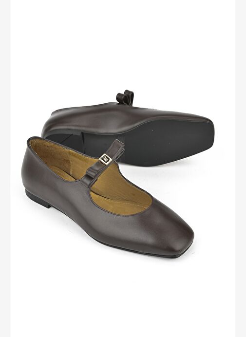 Ziya, Kadın Hakiki Deri Babet 1531054Z3441 Kahve - Görsel 5