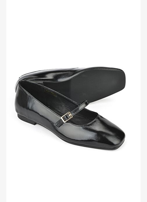 Ziya, Kadın Hakiki Deri Babet 1531054Z3443 Siyah - Görsel 5