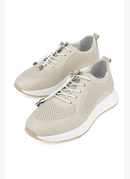 Ziya, Kadın Hakiki Deri Sneaker 1511050Z2341 Bej - Görsel 6