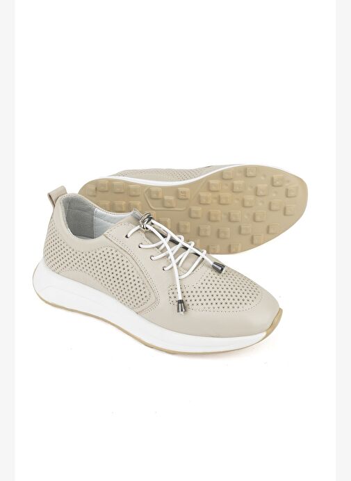 Ziya, Kadın Hakiki Deri Sneaker 1511050Z2341 Bej - Görsel 5