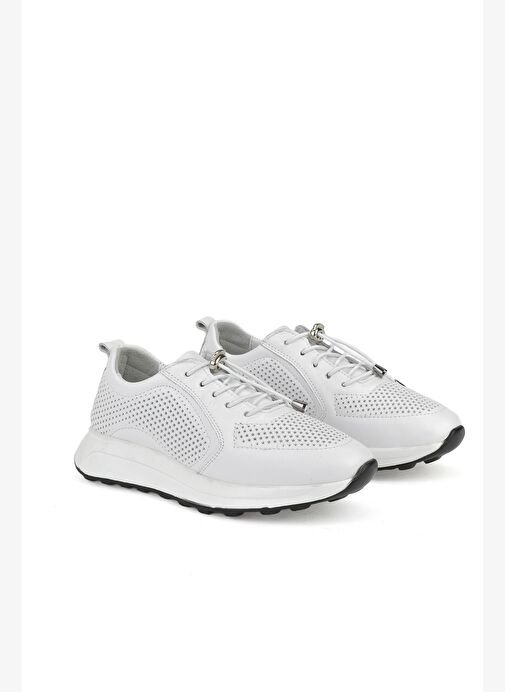 Ziya, Kadın Hakiki Deri Sneaker 1511050Z2341 Beyaz - Görsel 3