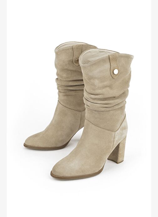 Ziya, Kadın Hakiki Deri Çizme 1531050Z25100670K Bej - Görsel 6