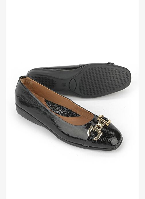 Ziya, Kadın Hakiki Deri Babet 1531050Z26142208K Siyah - Görsel 6