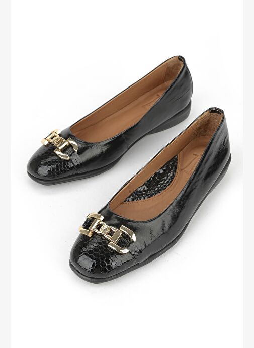 Ziya, Kadın Hakiki Deri Babet 1531050Z26142208K Siyah - Görsel 7