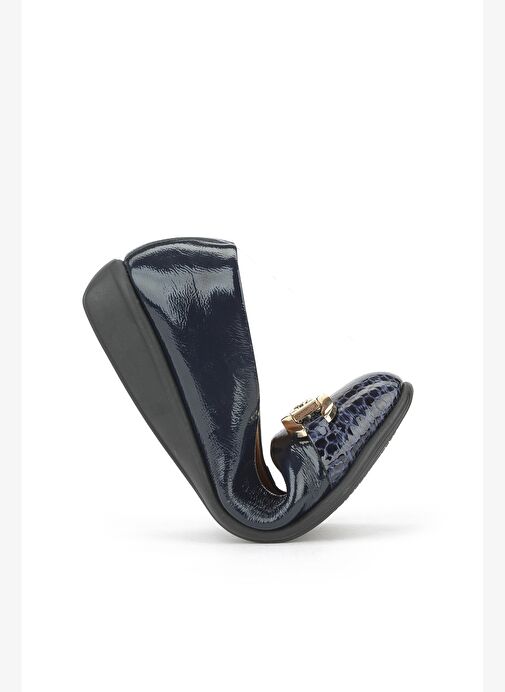 Ziya, Kadın Hakiki Deri Babet 1531050Z26142208K Lacivert - Görsel 4