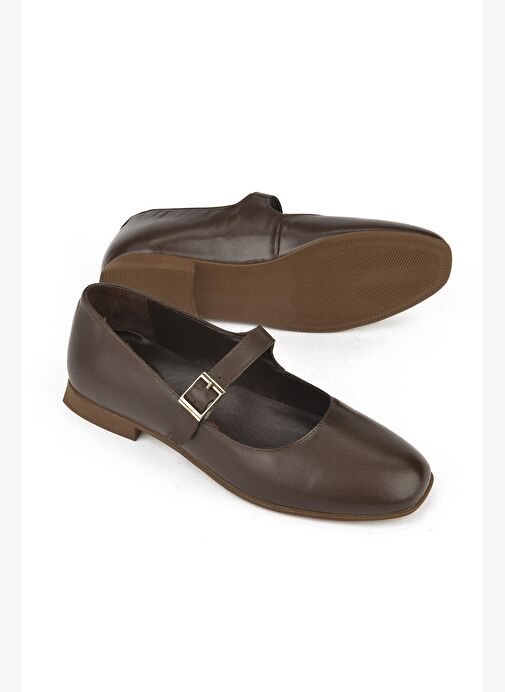 Ziya, Kadın Hakiki Deri Babet 1531050Z25100780K Kahve - Görsel 5