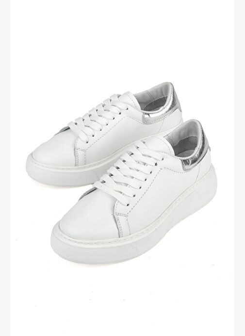 Ziya, Kadın Hakiki Deri Sneaker 1531050Z26802370K Beyaz - Görsel 6