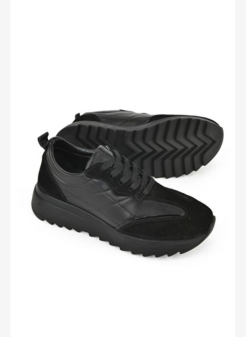 Ziya, Kadın Hakiki Deri Sneaker 1531050Z26802420PK Siyah - Görsel 5
