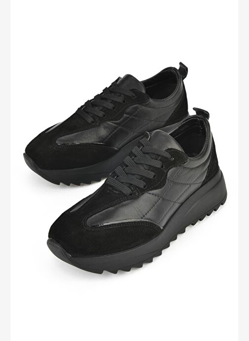 Ziya, Kadın Hakiki Deri Sneaker 1531050Z26802420PK Siyah - Görsel 6