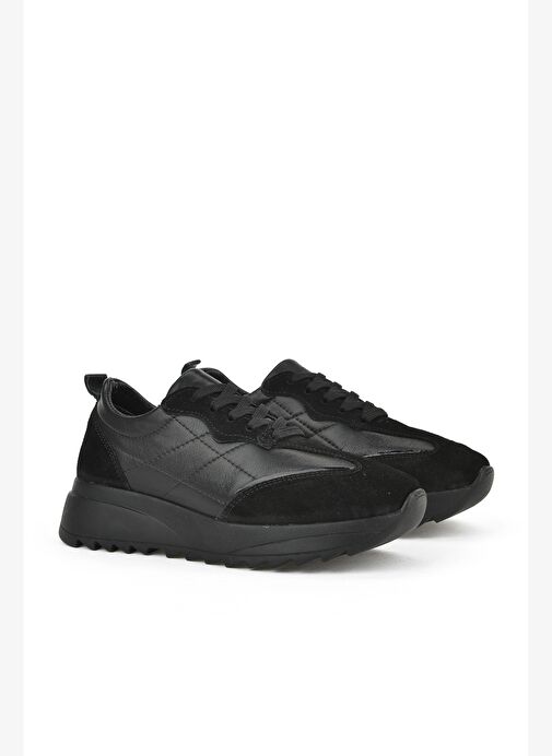 Ziya, Kadın Hakiki Deri Sneaker 1531050Z26802420PK Siyah - Görsel 3