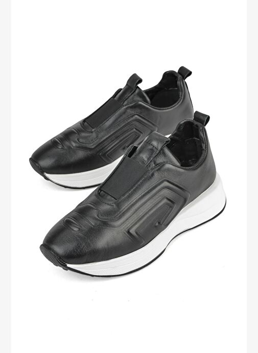 Ziya, Kadın Hakiki Deri Sneaker 1531050Z26802480PK Siyah - Görsel 6