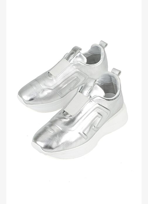 Ziya, Kadın Hakiki Deri Sneaker 1531050Z26802480PK Gümüş - Görsel 6