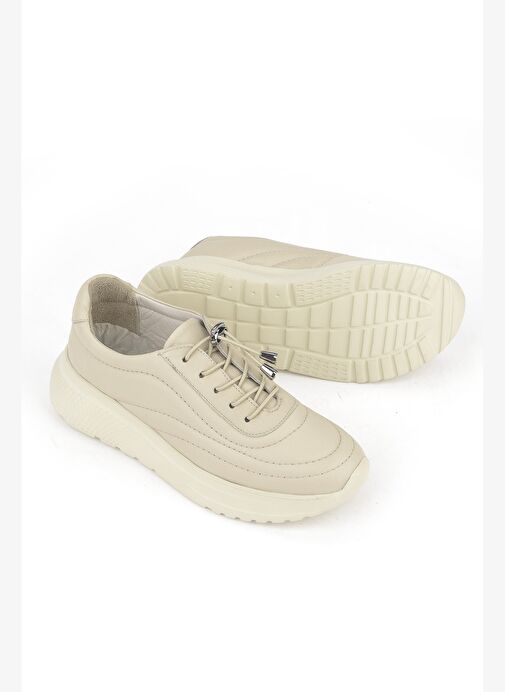 Ziya, Kadın Hakiki Deri Sneaker 1531050Z2650F100K Bej - Görsel 5