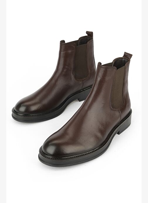 Ziya, Erkek Hakiki Deri Bot 1531043Z028 Kahve - Görsel 6