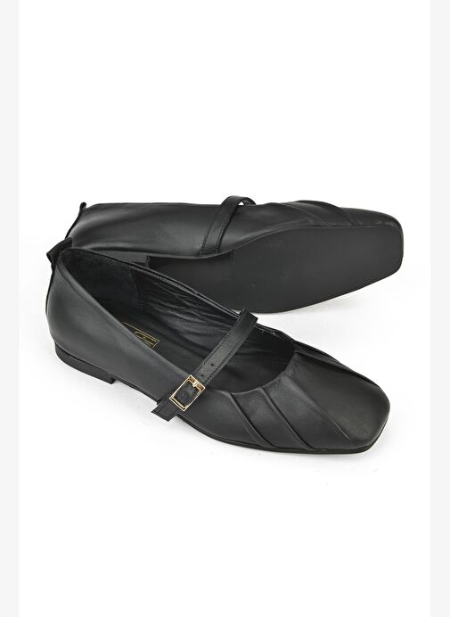 Ziya, Kadın Hakiki Deri Babet 1531054Z3436 Siyah - Görsel 5