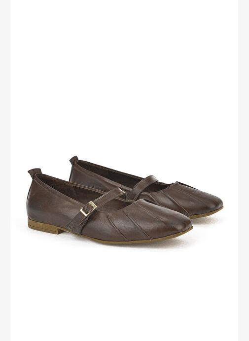 Ziya, Kadın Hakiki Deri Babet 1531054Z3436 Kahve - Görsel 3