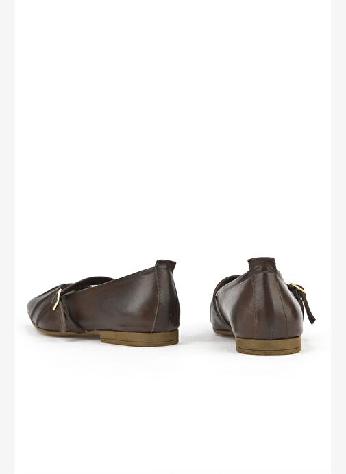 Ziya, Kadın Hakiki Deri Babet 1531054Z3436 Kahve - Görsel 4