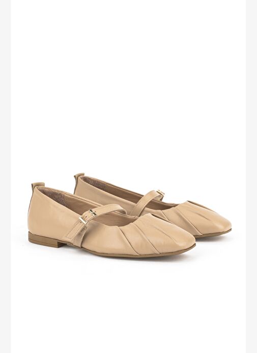 Ziya, Kadın Hakiki Deri Babet 1531054Z3436 Ten - Görsel 3