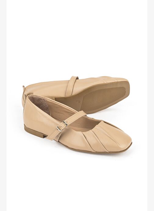 Ziya, Kadın Hakiki Deri Babet 1531054Z3436 Ten - Görsel 5