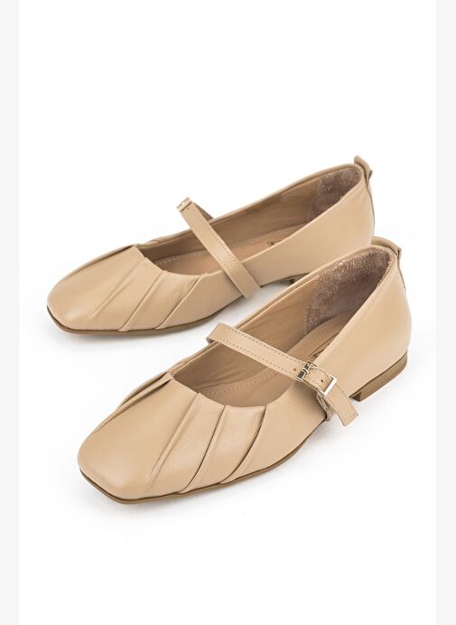 Ziya, Kadın Hakiki Deri Babet 1531054Z3436 Ten - Görsel 6