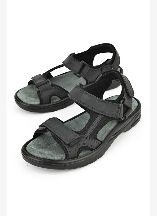 Ziya, Erkek Hakiki Deri Sandalet 1511052Z5340 Siyah - Görsel 6