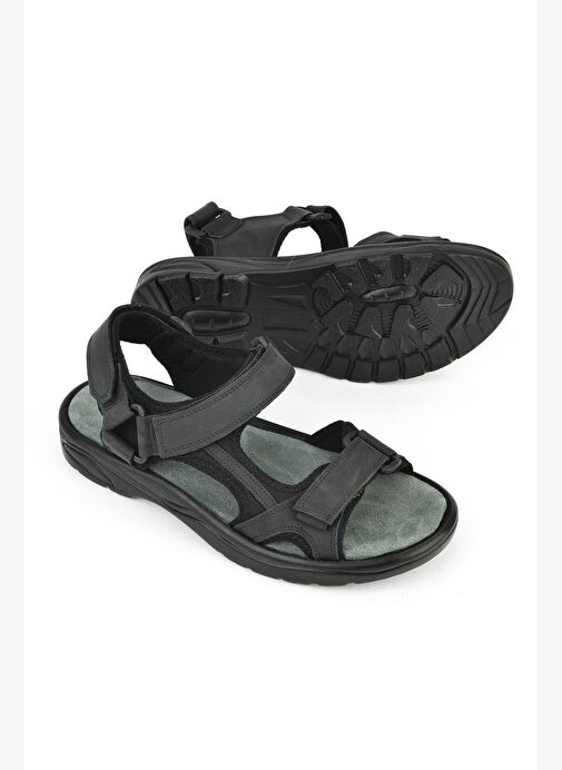 Ziya, Erkek Hakiki Deri Sandalet 1511052Z5340 Siyah - Görsel 5