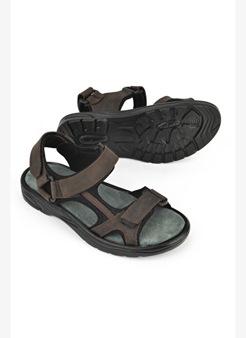 Ziya, Erkek Hakiki Deri Sandalet 1511052Z5340 Kahve - Görsel 5