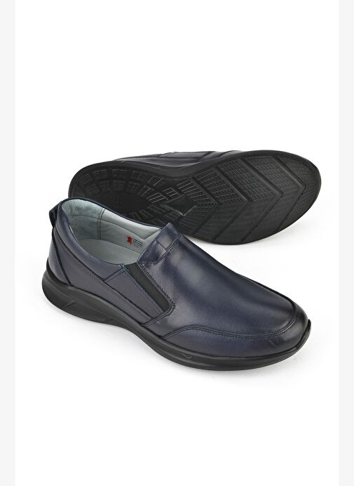 Ziya, Erkek Hakiki Deri Konfor Ayakkabı 1531055Z1060 Lacivert - Görsel 4