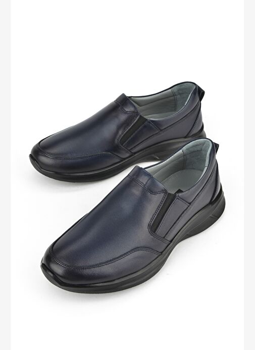 Ziya, Erkek Hakiki Deri Konfor Ayakkabı 1531055Z1060 Lacivert - Görsel 5
