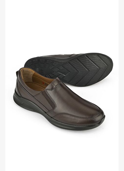 Ziya, Erkek Hakiki Deri Konfor Ayakkabı 1531055Z1060 Kahve - Görsel 5