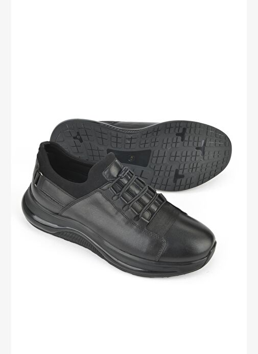 Ziya, Erkek Hakiki Deri Sneaker 153423Z703 Siyah - Görsel 5