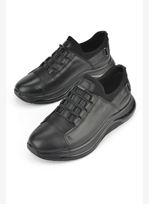 Ziya, Erkek Hakiki Deri Sneaker 153423Z703 Siyah - Görsel 6