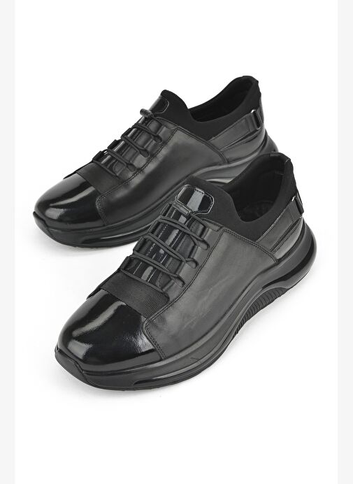 Ziya, Erkek Hakiki Deri Sneaker 153423Z704 Siyah - Görsel 6