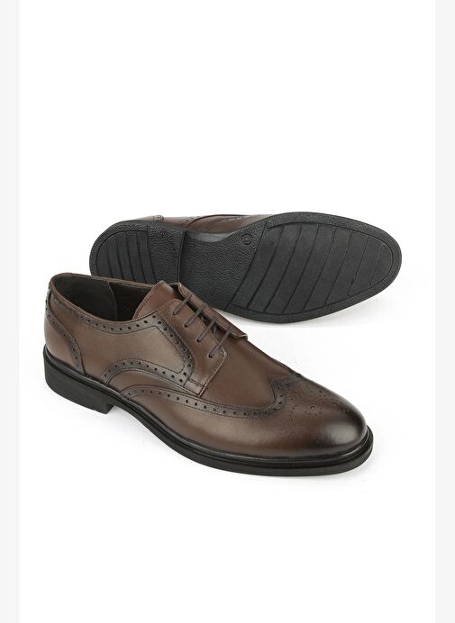 Ziya, Erkek Hakiki Deri Klasik Ayakkabı 1531056Z4613 Kahve - Görsel 5