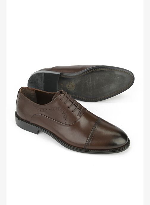 Ziya, Erkek Hakiki Deri Klasik Ayakkabı 153985Z701 Kahve - Görsel 5