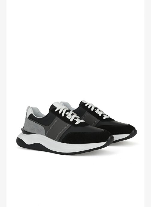 Ziya, Erkek Hakiki Deri Sneaker 153983Z1425 Siyah - Görsel 3