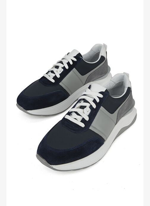 Ziya, Erkek Hakiki Deri Sneaker 153983Z1425 Lacivert - Görsel 6