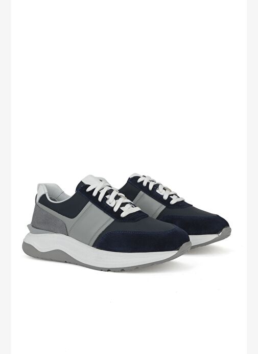 Ziya, Erkek Hakiki Deri Sneaker 153983Z1425 Lacivert - Görsel 3