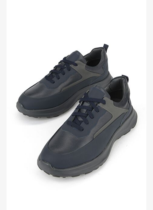 Ziya, Erkek Hakiki Deri Sneaker 153983Z907 Lacivert - Görsel 6