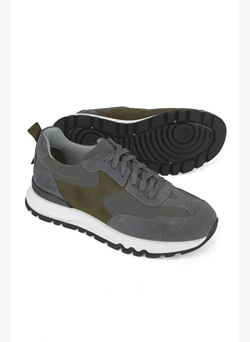 Ziya, Erkek Hakiki Deri Sneaker 153983Z2600 Gri - Görsel 5