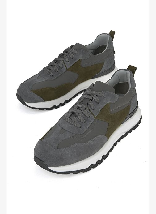 Ziya, Erkek Hakiki Deri Sneaker 153983Z2600 Gri - Görsel 6