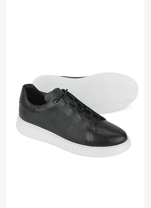 Ziya, Erkek Hakiki Deri Sneaker 1531026Z8552 Siyah - Görsel 5