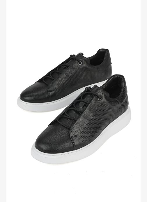Ziya, Erkek Hakiki Deri Sneaker 1531026Z8552 Siyah - Görsel 6
